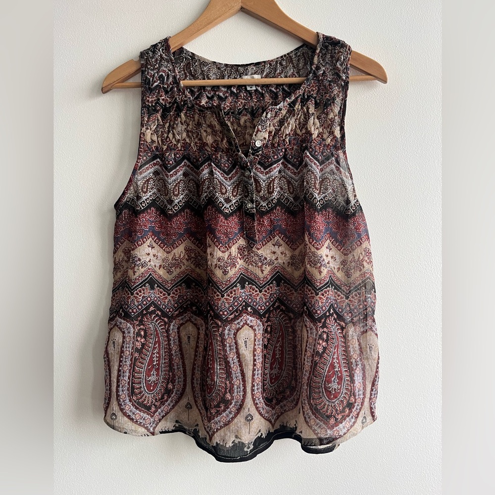 Y2K Fairycore Boho Paisley Sleeveless Top Ecote Urban Outfitters Size M